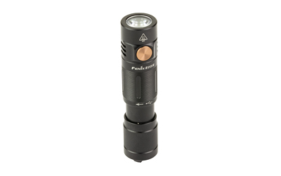 FENIX E05R, Flashlight, White LED, 400 Lumens, 2.68" Long, Anodized Finish, Black, Built-in 320mAh Battery, Includes Micro USB Charging Cable