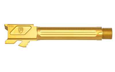 Fortis Manufacturing, Inc. Match Grade Barrel, For Glock, 9MM, 4.5", Threaded, Fits Glock 19 Gen 1-5 and 19X, Gold TiN Finish