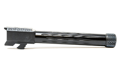Faxon Firearms Match Series, Flame Fluted Profile, Drop-In Threaded Barrel, 9MM, 1/2X28 Thread Pitch, 1:10 Twist Rate, Button Rifled