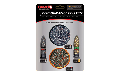 Gamo USA Combo Pack, Performance Pellets, .177 Pellets (Rocket, Red Fire, PBA Armor, PBA Raptor), Blister Card, 390/Pack