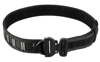 GBRS Group Assaulter Belt System, 20 Molle Sections, 1.75" Cobra Buckle with D-Ring, Large, 1.5" Nylon Scuba Webbing Construction, Black