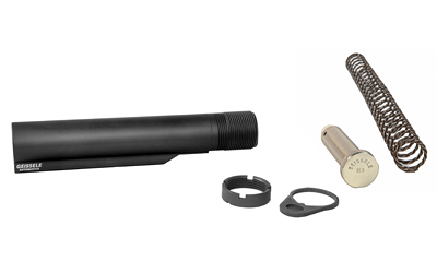 Geissele Automatics Buffer Tube Complete Assembly, Fits AR-15, Anodized Finish, Black, 6-Position, H3 Buffer, Super 42 Spring