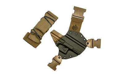 GunfightersINC Kenai Chest Holster, Kydex Shell, Nylon Harness, Fits Glock 17/22, Gray Shell, Coyote Brown Harness, Right Hand