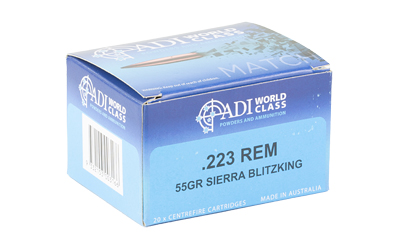 ADI World Class Ammunition Match, Sierra BlitzKing Boat-Tail, 223 Remington, 55 Grain, Brass Cased, 20 Round Box — photo 2