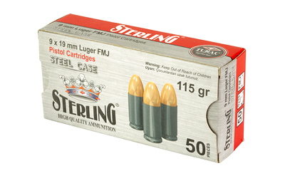 Sterling Steel Case, 9MM, 115 Grain, Full Metal Jacket, 50 Round Box — photo 3