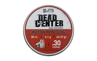JTS Group Dead Center, .30 Caliber Pellets, Hollow Point Tip, 80 Per Tin