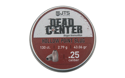 JTS Group Dead Center, .25 Caliber Pellets, Hollow Point Tip, 130 Per Tin