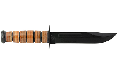 KA-BAR Knives KA-BAR, Army, Fixed Blade Knife, 7" Blade Length, 11.875" Overall Length, Clip Point, Plain Edge, 1095 Cro-Van/Black, Brown Leather — photo 2
