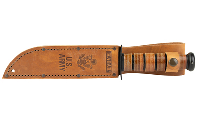 KA-BAR Knives KA-BAR, Army, Fixed Blade Knife, 7" Blade Length, 11.875" Overall Length, Clip Point, Plain Edge, 1095 Cro-Van/Black, Brown Leather — photo 3