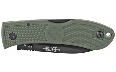 KA-BAR Knives Dozier, Hunter, Folding Knife, 3" Blade Length, 7.25" Overall Length, Plain Edge, AUS 8A Steel, Matte Finish, Black — photo 3