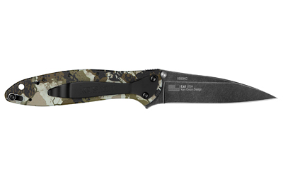 Kershaw Leek, Assisted Folding Knife, 3" Wharncliffe Blade, 14C28N Blade Steel, 7" Overall Length, Black Stonewash Finish Blade, Plain Edge — photo 2