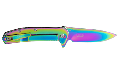 Kershaw Outcome, Folding Knife, Assisted Opening, 2.8" Drop Point, 8Cr13MoV Blade Steel, 6.7" Overall Length, Frame Lock, Rainbow PVD Finish — photo 2
