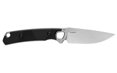 Kershaw Steppe, Fixed Blade Knife, Plain Edge, D2 Blade Steel, Stone Washed Finish, Silver, Polypropylene and Rubber Handle, 3.5" Blade Length — photo 2