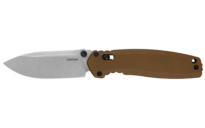 Kershaw Broadside, Folding Knife, 3.5" Spear Point Blade, D2 Blade Steel, 8.35" Overall Length, DuraLock, Stone Washed Finish, Silver Blade