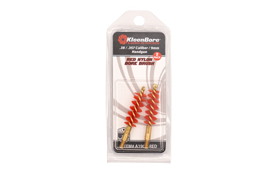 Kleen-Bore Red Nylon Bore Brush, 2 Pack, Fits 9MM, Red