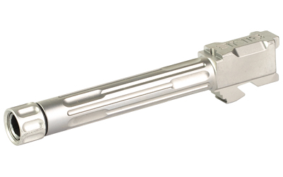 LanTac USA LLC 9INE Barrel, Fluted, Threaded 1/2-28, Fits Glock 17, Stainless Steel Finish, Silver, Includes Matching Thread Protector
