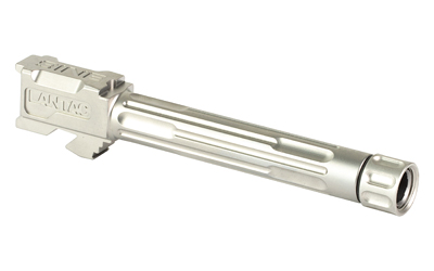 LanTac USA LLC 9INE Barrel, Fluted, Threaded 1/2-28, Fits Glock 17, Stainless Steel Finish, Silver, Includes Matching Thread Protector — photo 2