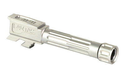 LanTac USA LLC 9INE Barrel, Fluted, 1/2-28 Thread Pattern, Fits Glock 43/43x, Stainless Steel, Silver, Includes Matching Thread Protector — photo 2