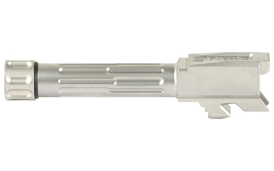 LanTac USA LLC 9INE Barrel, Fluted, 1/2-28 Thread Pattern, Fits Glock 43/43x, Stainless Steel, Silver, Includes Matching Thread Protector — photo 3
