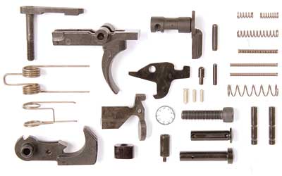 LBE Unlimited Lower Parts Kit, 223 Remington/5.56 NATO, Black Finish, Without Trigger Guard or Pistol Grip