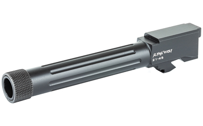 Lone Wolf Distributors AlphaWolf Barrel, 45 ACP, Salt Bath Nitride Coated, Threaded/Fluted, 416R Stainless Steel, .578x28 TPI, Fits Glock 21
