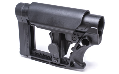 Luth-AR MBA-4 Carbine Stock with Cheek Riser, Fits AR-15 & AR-10 Commercial and Mil-Spec Dia Buffer Tubes, Black