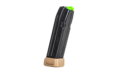 Mec-Gar USA Magazine with Extension, 9MM, 20 Rounds, Fits GLOCK 17, Anti-Friction Coating, Black, Flat Dark Earth Extension FDE — photo 3