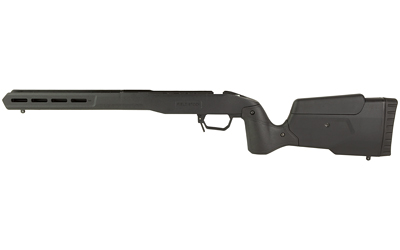 MDT Field Stock, Rifle Chassis, 6061 Aluminum Core, Overmolded Polymer Body, AICS Magazine Compatible, Black, Fits Tikka T3 Short Action