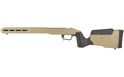 MDT Field Stock, Rifle Chassis, 6061 Aluminum Core, Overmolded Polymer Body, AICS Magazine Compatible, Flat Dark Earth, Fits Tikka T3 Short Action