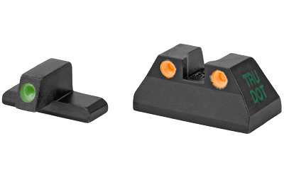 Meprolight Tru-Dot, Fixed Tritium Sights, Green/Orange, Fits HK USP Full Size 9MM/40S&W/45ACP