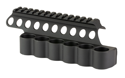 Mesa Tactical SureShell, 6-Shell Side Saddle with 5 1/2" Rail Fits Beretta 1301 Competition, 12 Gauge, Aluminum, Matte Finish, Black — photo 2