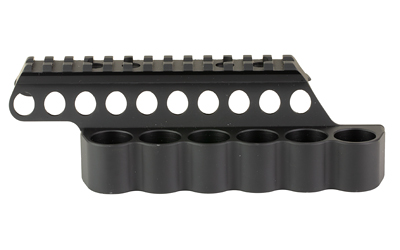 Mesa Tactical SureShell, 6-Shell Side Saddle with 5 1/2" Rail Fits Beretta 1301 Competition, 12 Gauge, Aluminum, Matte Finish, Black — photo 3