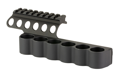 Mesa Tactical SureShell, 6-Shell Side Saddle with Rail, Fits Beretta 1301/A300 Ultima 12 Gauge, Aluminum, Matte Finish, Black — photo 2