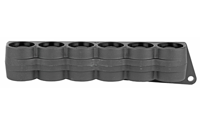 Mesa Tactical SureShell Carrier, 6-Shell Side Saddle, Fits Mossberg 500, 12 Gauge, On-gun shotshell carriers, Black Finish