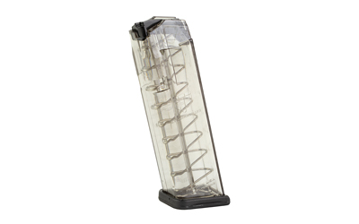 Elite Tactical Systems Group Elite Tactical Systems Group, Magazine, 9MM, 10 Rounds, Fits Glock 17/19/26, All Generations, Polymer, Clear