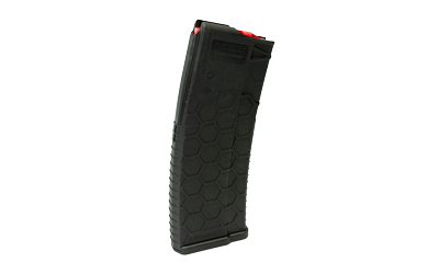 HEXMAG Magazine, 223 Remington/5.56 NATO, 10 Rounds, Fits AR-15, Carbon Fiber, Dark Gray, Red Follower