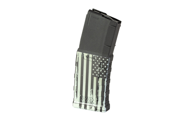 Mission First Tactical EXD, Magazine, 223 Remington/5.56 NATO, 30 Rounds, Fits AR-15, Black and White American Flag Graphic — photo 2