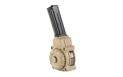 ProMag Industries Magazine, Drum, 5.7X28MM, 55 Rounds, Fits FN Five-seveN USG 5.7x28mm pistol, Polymer Construction, Flat Dark Earth