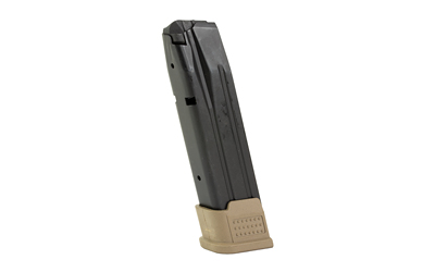 ProMag Industries Magazine, 9MM, 21 Rounds, Fits Sig Sauer P320, Steel Construction, Blued Finish, Flat Dark Earth Baseplate