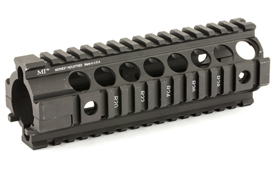 Midwest Industries Carbine Length Generation 2 Two Piece Drop-In-Handguard, Fits AR-15 Rifles, 4-Rail Handguard, Built-In QD Points, 7", Black