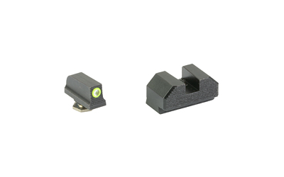 Night Fision Optics Ready Stealth Series Sights, Tritium with Yellow Fluorescent Ring Front Sight, Black Rear Sight, Fits Glock 43/42/43X MOS — photo 2