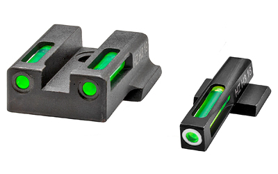 Hi-Viz LightWave H3, Fits Smith & Wesson M&P 9 SHIELD EZ, Tritium/Fiber Optic Night Sights, Green Front with White Ring and Green Rear