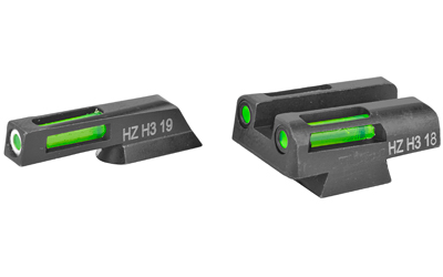 Hi-Viz LightWave H3, Fits CZ75/85/P-01, Tritium/Fiber Optic Night Sights, Green Front with White Ring and Green Rear