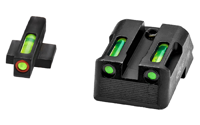 Hi-Viz LiteWave H3 Tritium/Litepipe Night Sights, Fits All Kimber 1911 Models with Fixed Sights, Green Front w/Orange Front Ring, Green Rear