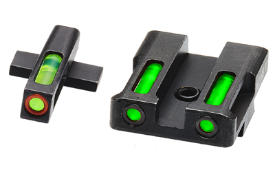 Hi-Viz LiteWave H3 Tritium/Litepipe Night Sights, Fits Springfield XD/XDS/XDE/XDM, Green Front w/Orange Front Ring, Green Rear