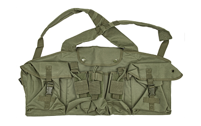 NcSTAR AK Chest Rig, Vest, Ambidextrous, Green, (6) Magazines, Nylon, Mag Pouch