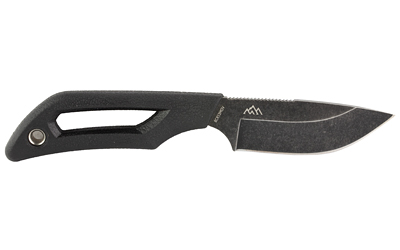 Outdoor Edge Pivot, Fixed Blade Knife, Plain Edge, Drop Point, 2.5" Blade, 8Cr13Mov Stainless Steel, Stonewashed Finish, Black, Includes Sheath — photo 2