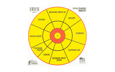 Pro-Shot Products Pistol Training Target, 12" Bullseye Circle, 6 Pack, Yellow/Black — photo 2