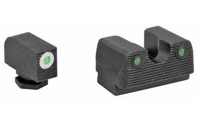 Rival Arms Tritium 3 Dot Front/Rear Green Night Sight, Fits Glock 17/19, White Front Sight Ring, Black Nitride Quench-Polish-Quench (QPQ) Finish — photo 2