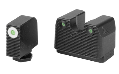 Rival Arms Tritium 3 Dot Front/Rear Green Night Sight, Fits Glock MOS 17/19, White Front Sight Ring, Black Nitride Quench-Polish-Quench (QPQ) Finish — photo 2
